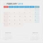 Kalender Vorlage Photoshop Schönste Kalender Planer Für Februar 2018 Vektordesign Vorlage