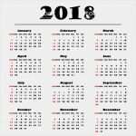 Kalender Vorlage Photoshop Süß Kalender 2018 Auf Weißem Hintergrund Vector Illustration