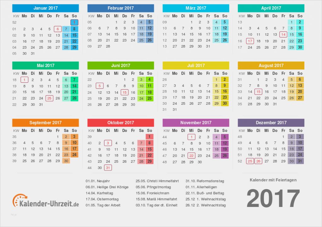Kalender Vorlage Zum Ausdrucken Elegant Kalender 2017 Mit Feiertagen