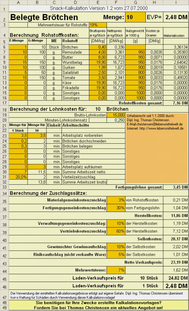 Kalkulationsblatt Vorlage Best Of Preise Kalkulieren