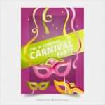 Karneval Plakat Vorlage Beste Karneval Party Plakat Mit Aquarell Masken