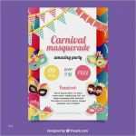 Karneval Plakat Vorlage Erstaunlich Flacher Karnevalspartyflieger Plakat