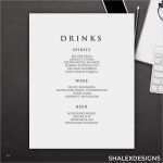 Karte Vorlage Word Fabelhaft Bar Menü Vorlage Hochzeit Getränkekarte Druckbare