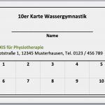 Karte Vorlage Word Hübsch Kostenlos 10er Karte Wassergymnastik Word Vorlage
