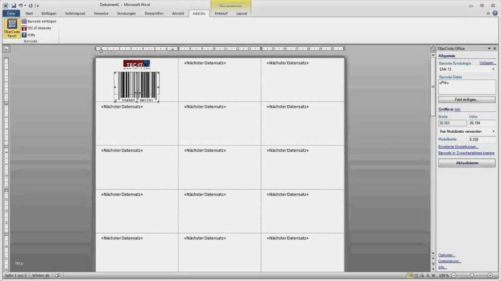 Karteikarten Vorlage A8 Word Best Of Barcode Etiketten In Microsoft Word Erstellen