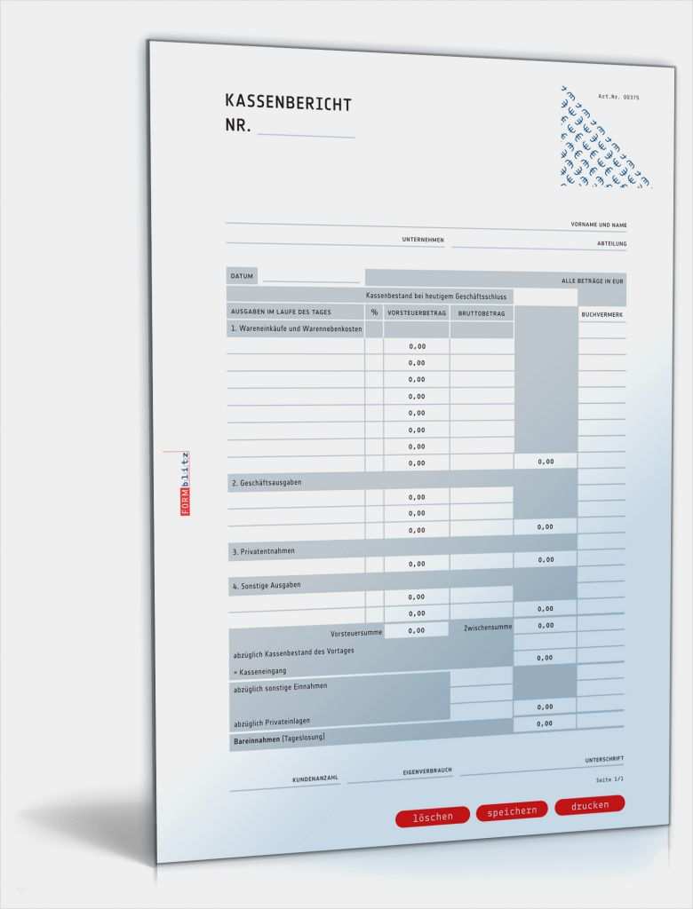 Kassenbericht Vorlage Kostenlos Gut Kassenbericht Mit Vorsteuer • De Tabelle Download