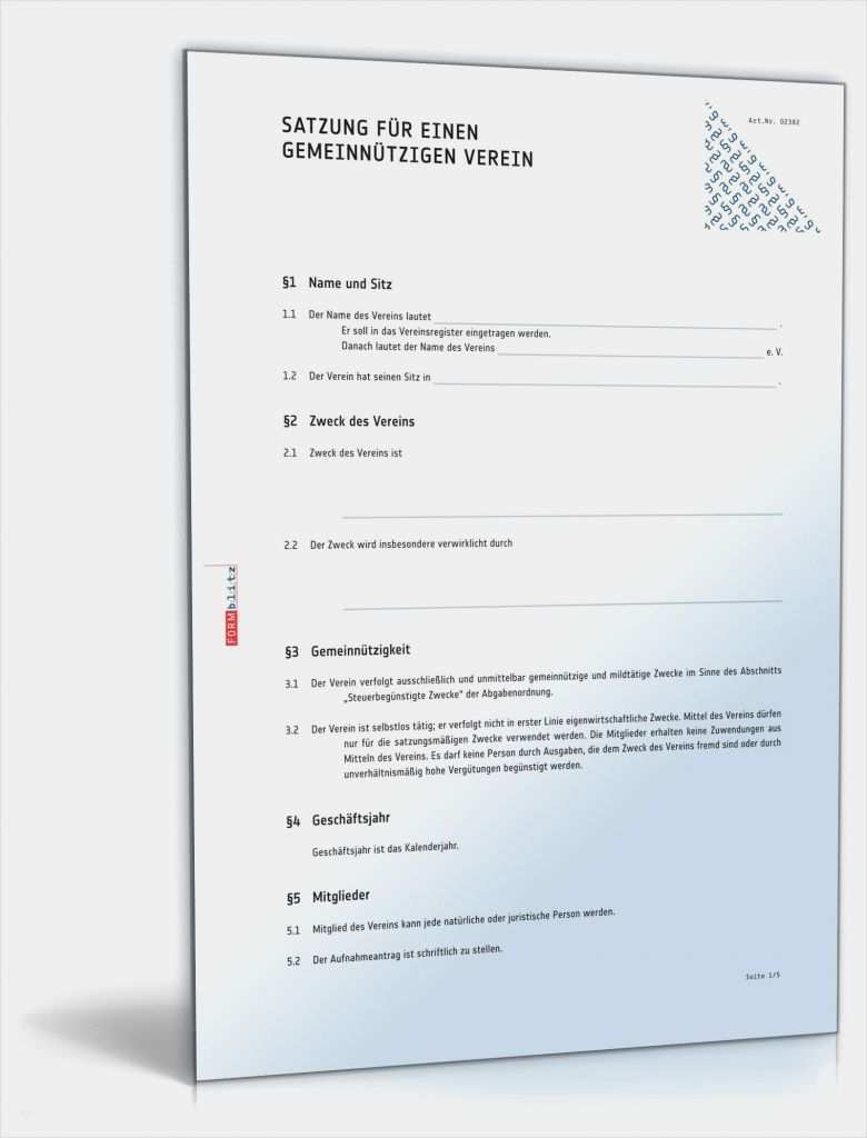 Kassenprüfung Verein Vorlage Beste Satzung Gemeinnütziger Verein