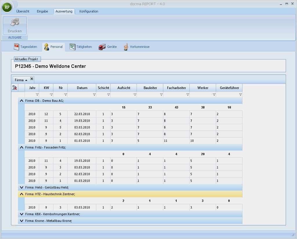 Kassenzählprotokoll Excel Vorlage Kostenlos Süß Docma Report 4 0 Bautagebuch Bei Freeware Download