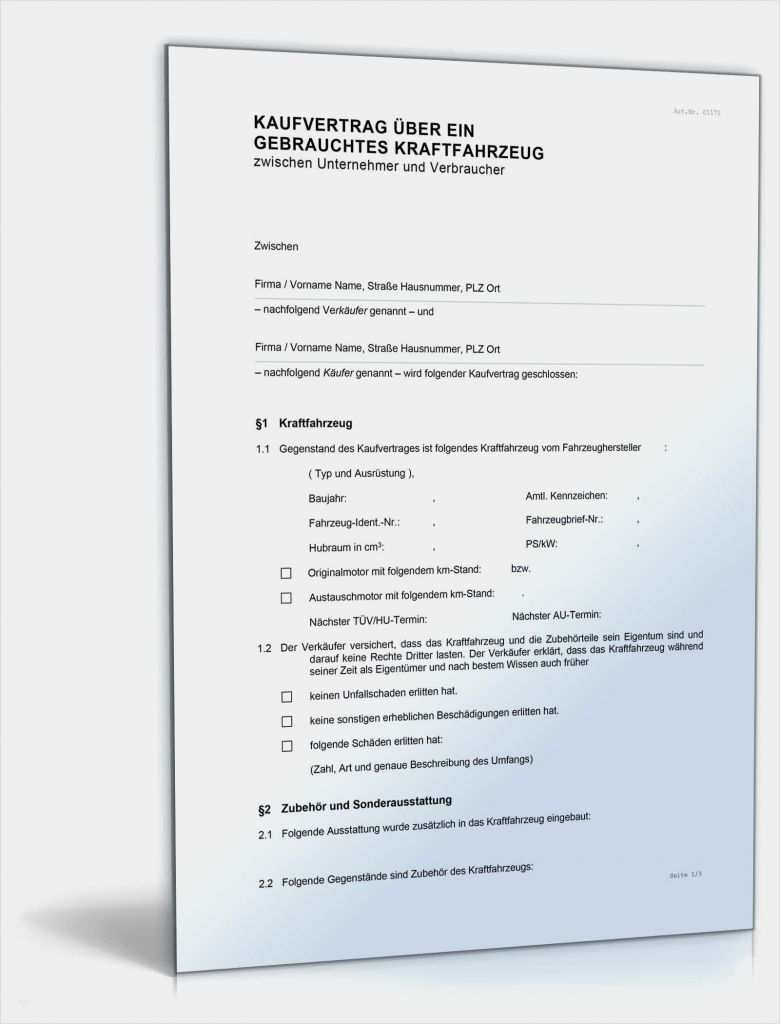 Kaufvertrag Kfz Vorlage Word Luxus Kfz Kaufvertrag Gewerblich Rechtssichere Vorlage En