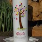 Kerzen Dekorieren Vorlagen Genial Taufkerze Lebensbaum Bunt Baby Geburt Schmetterlinge Taufe