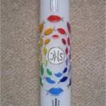 Kerzen Motive Vorlagen Bewundernswert Kommunionkerzen Kerze Mit Regenbogen Fischen Und Kreuz