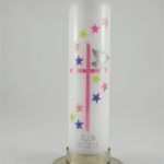 Kerzen Verzieren Vorlagen Geburtstag Hübsch Taufkerze Mädchen Sterne Bunt Kerzenliebe