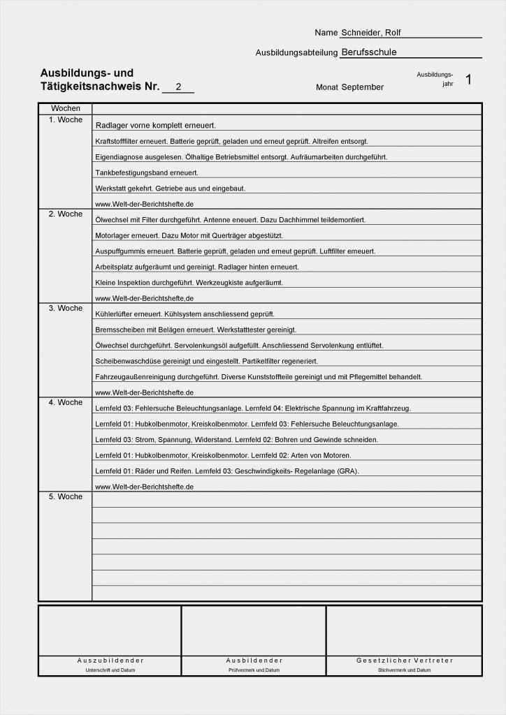 Kfz Berichtsheft Vorlage Fabelhaft Berichtsheft Vorlage Einzelhandel
