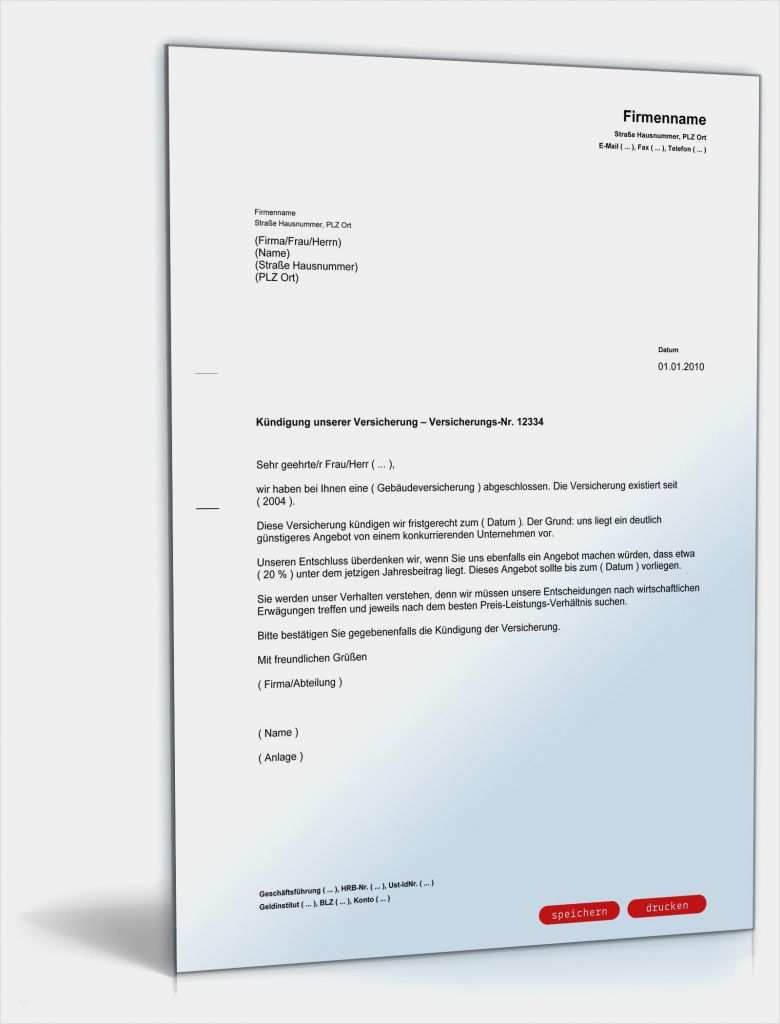 Kfz Versicherung Kündigen Muster Vorlage Genial Kündigung Versicherung Vorlage Kostenlos Kündigung