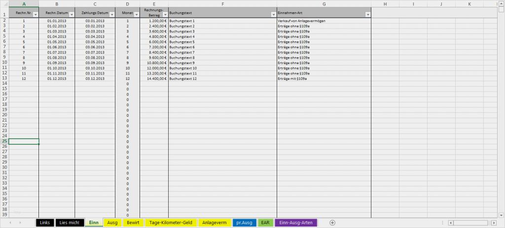 Kilometergeldabrechnung Vorlage Excel Cool Excel Vorlage Ear Für Kleinunternehmer Österreich