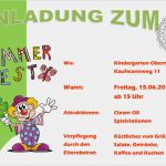 Kinder Einladung Vorlage Gut Einladung Zum sommerfest Im Kindergarten Obernzell