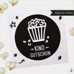 Kinogutschein Vorlage Kostenlos Großartig Bastelanleitung Gutschein Kino Printable Pdf