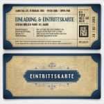 Kinoticket Vorlage Erstaunlich Einladungskarten Zum Geburtstag Vintage In Blau