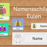 Klassendienste Vorlagen Ausdrucken Luxus Frau Locke Namensschilder Eulen