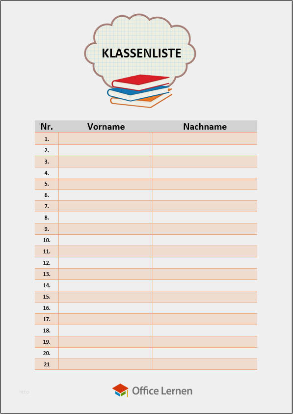 Klassenliste Vorlage Excel Wunderbar Word Diverse Vorlagen Für Schule Fice Lernen