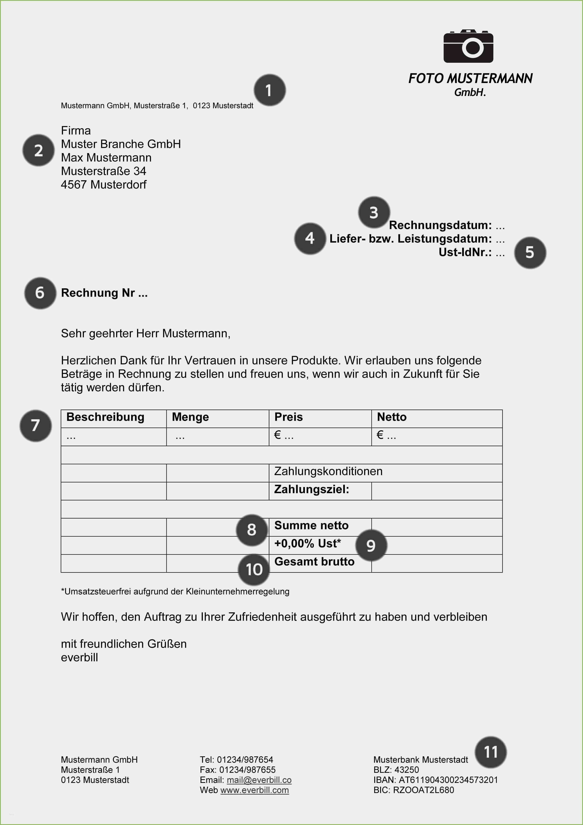 Kleinunternehmer Rechnung Vorlage Word Einzigartig Muster Vorlage Rechnung Kleinunternehmer Bewundernswerte