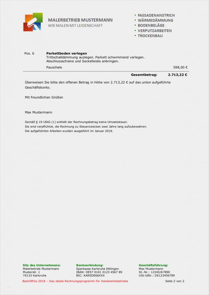 Kleinunternehmer Rechnung Vorlage Word Erstaunlich Muster Einer Keinunternehmer Rechnung