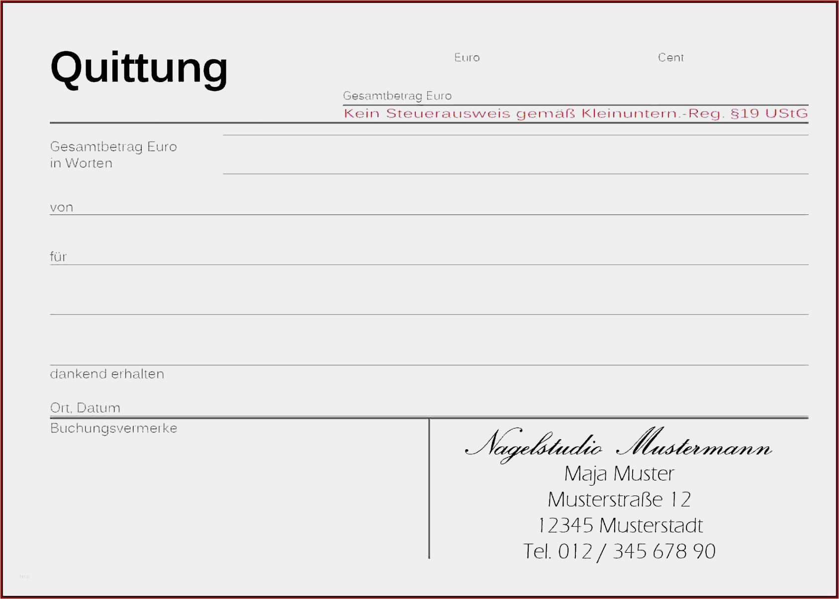 Kleinunternehmer Rechnung Vorlage Word Fabelhaft Muster Kleinunternehmer Rechnung Goeqss 6 Vorlage Quittung