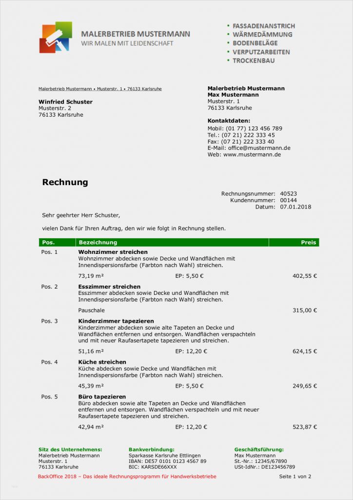 Kleinunternehmer Rechnung Vorlage Word Luxus Muster Einer Keinunternehmer Rechnung