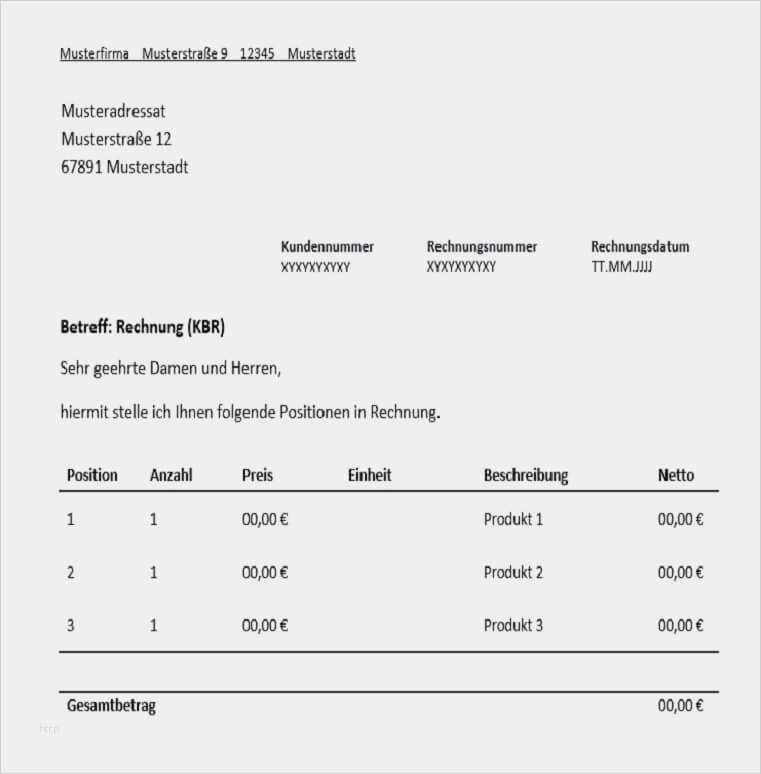 Kleinunternehmer Rechnung Vorlage Word Wunderbar Kleinunternehmerrechnung Für Freiberufler Vorlage & Muster