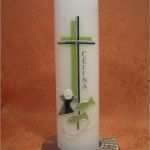 Kommunionkerze Fisch Vorlage Inspiration Kommunionkerzen Kom Tischkerze Modern Grün Mit Fischen