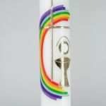 Kommunionkerze Selbst Gestalten Vorlage Hübsch Kommunionkerze Regenbogen Kreis