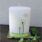 Kommunionkerzen Verzieren Vorlagen Kostenlos Genial Ovale Kerze Mit Pusteblumen Motiv In Maigrün Silber