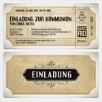 Konfirmation Karte Vorlage Inspiration Kommunion Einladungskarten Vintage Eintrittskarten In Weiß