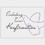 Konfirmations Einladungskarten Vorlagen Luxus Moderne Einladungskarte Mit Taube Einladung Zu Meiner