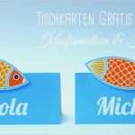 Konfirmationskarten Vorlagen Zum Ausdrucken Neu Sabine Nendel Konfirmation Tischkarte Fisch