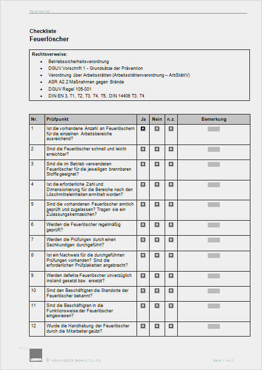 Konformitätserklärung Brandschutz Vorlage Beste Checkliste Feuerlöscher