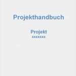 Konzept Erstellen Vorlage Word Gut Projekthandbuch Vorlage