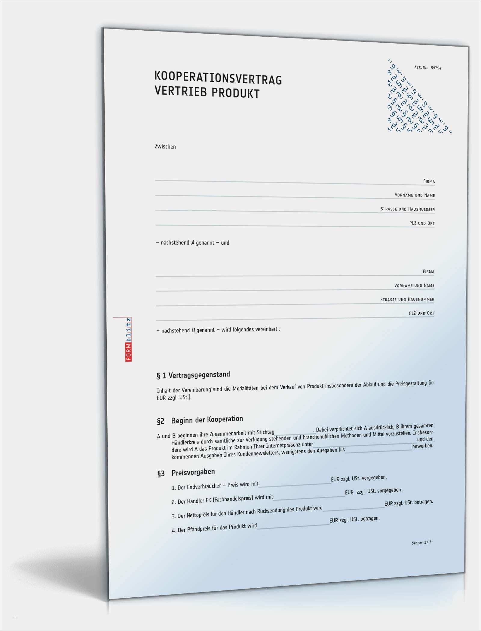 Kooperationsvertrag Vorlage Word Elegant Kooperationsvertrag Vertrieb Produkt