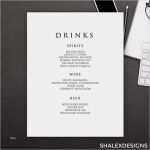 Kostenplan Hochzeit Vorlage Elegant Bar Menü Vorlage Hochzeit Getränkekarte Druckbare