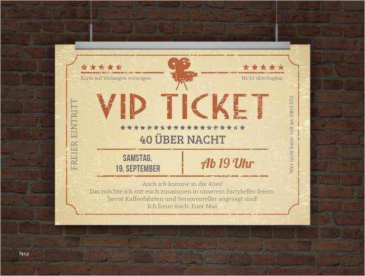 Kreative Geburtstagseinladungen Vorlagen Angenehm Drucke Selbst Kreative Einladungskarte Vip Ticket Retro
