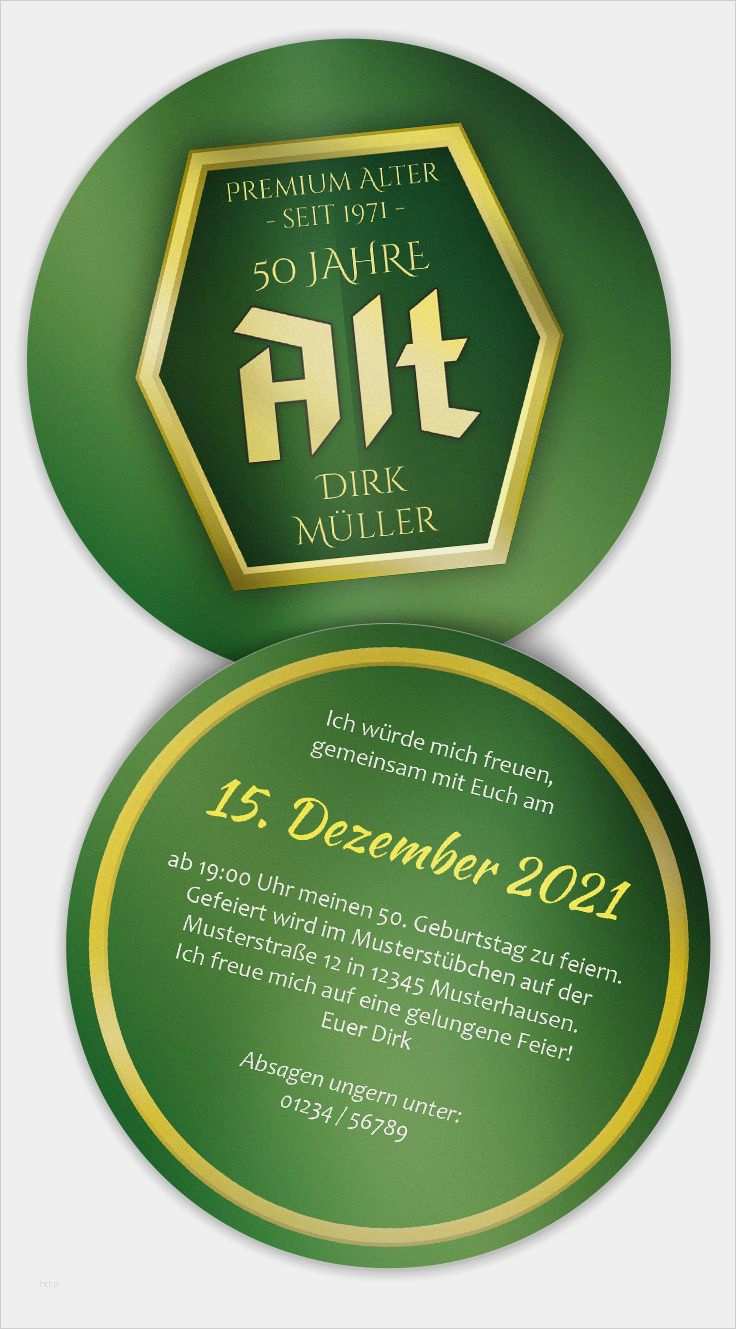 Kreative Geburtstagseinladungen Vorlagen Bewundernswert Kreative Geburtstagseinladung Als Bierdeckel 50 Jahre