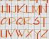 Kreuzstich Sticken Vorlagen Erstaunlich Modernes Alphabet In Rot orange Sticken Sticken