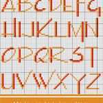 Kreuzstich Sticken Vorlagen Erstaunlich Modernes Alphabet In Rot orange Sticken Sticken