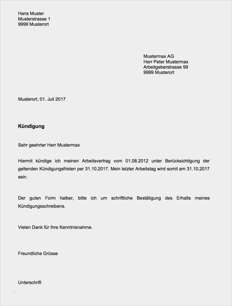 Kündigung Arbeitsvertrag Vorlage Kostenlos Großartig Kündigung Vorlage Arbeitsvertrag Schweiz – Vorlage Muster
