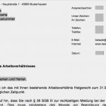 Kündigung Arbeitsvertrag Vorlage Kostenlos Gut Kostenlos