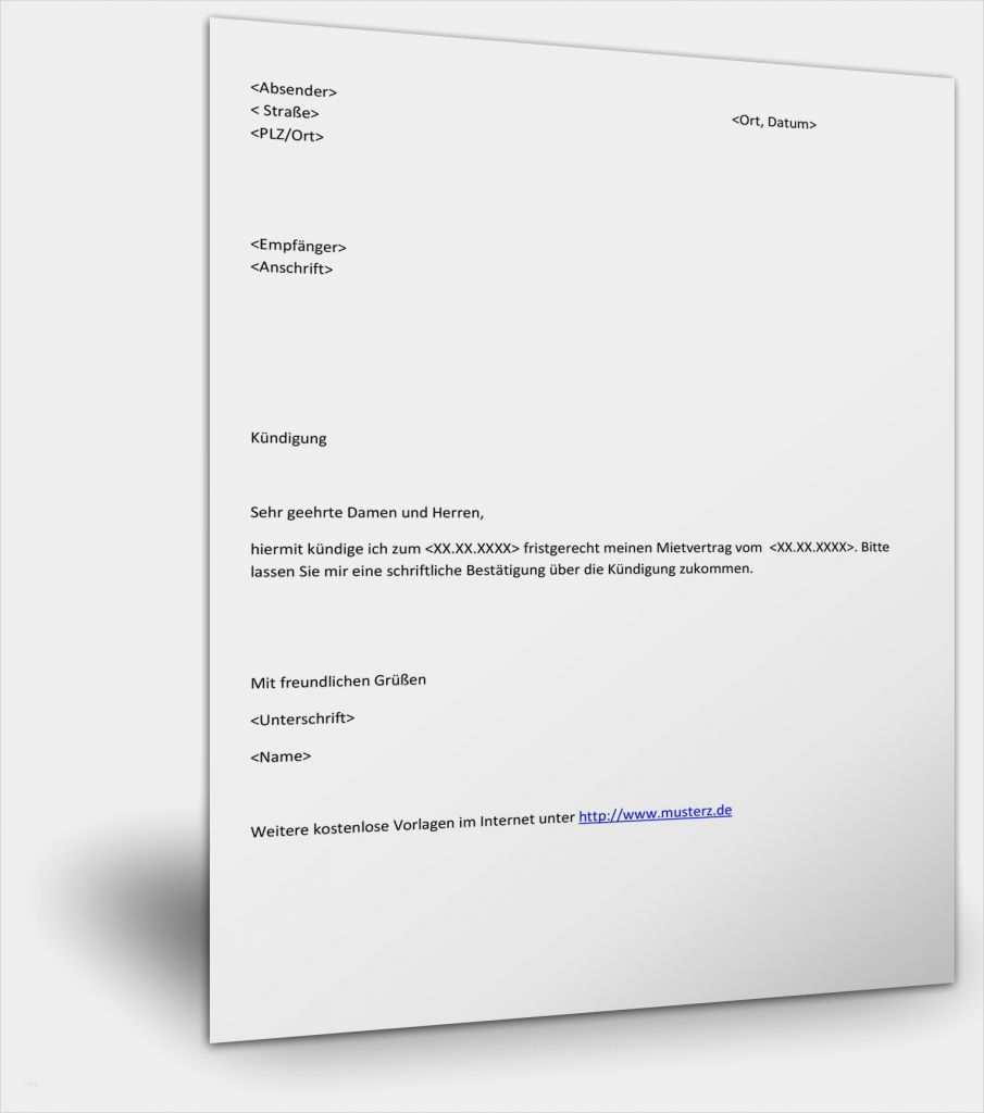 Kündigung Fitnessland Vorlage Fabelhaft Kündigung Mietwohnung Download Mustervorlage