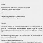 Kündigung Franchisevertrag Vorlage Erstaunlich Franchisevertrag