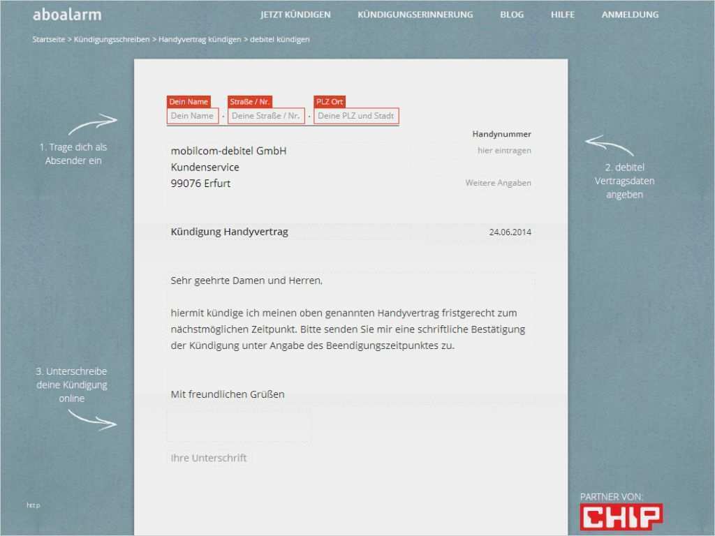Kündigung Mobilfunkvertrag Debitel Vorlage Erstaunlich Debitel Kündigung Vorlage Download Chip