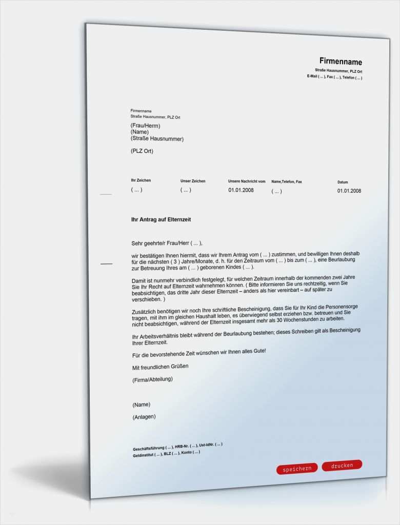 Kündigung Nach Elternzeit Durch Arbeitnehmer Vorlage Genial Bewilligung Von Elternzeit Bzw Erziehungsurlaub Durch Den