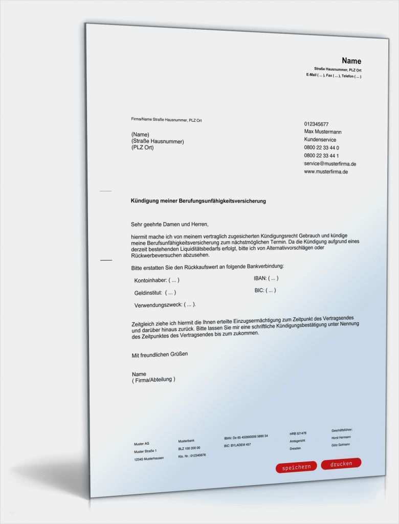 Kündigung Pferdeeinstellvertrag Vorlage Angenehm Kündigung Berufsunfähigkeitsversicherung